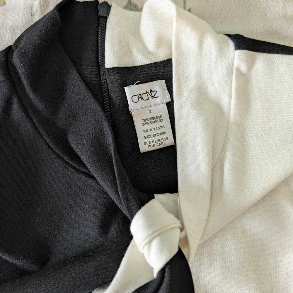 Cache Black And White Color Block Bodycon Dress - image 4